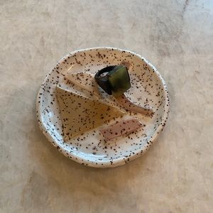 Vintage Lucite Black and clear green ring